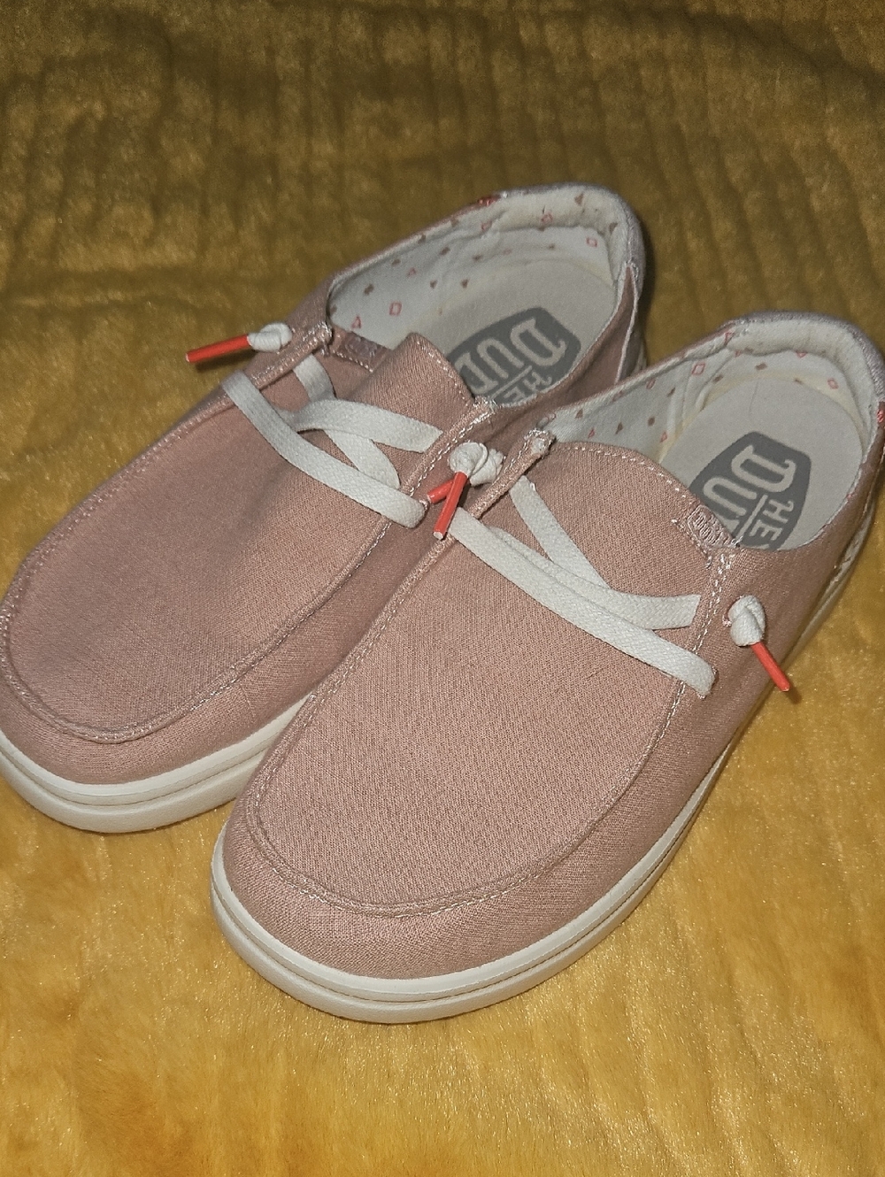 Hey Dude Slip-On Sneakers in Blush Rose with White Laces